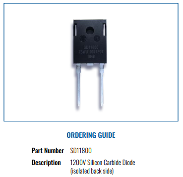 寬溫金屬封裝碳化硅二級管SD11800 寬溫金屬封裝碳化硅二級管SD11800